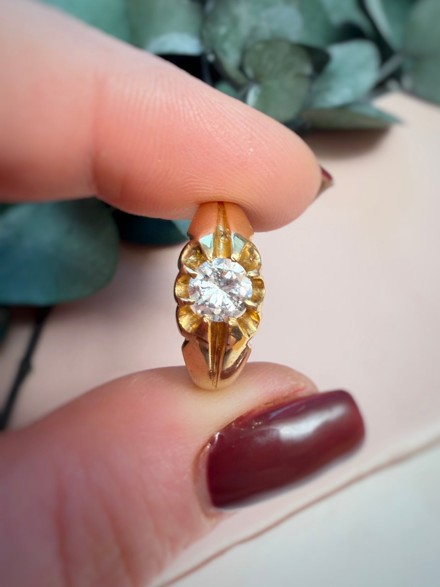 Antique 1892 Claw Set Diamond Ring (O.5 / 7.5)