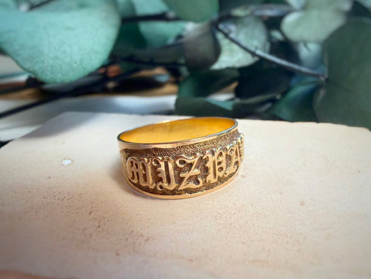 Antique Chunky 1883 Mizpah Ring (Q/8.5)