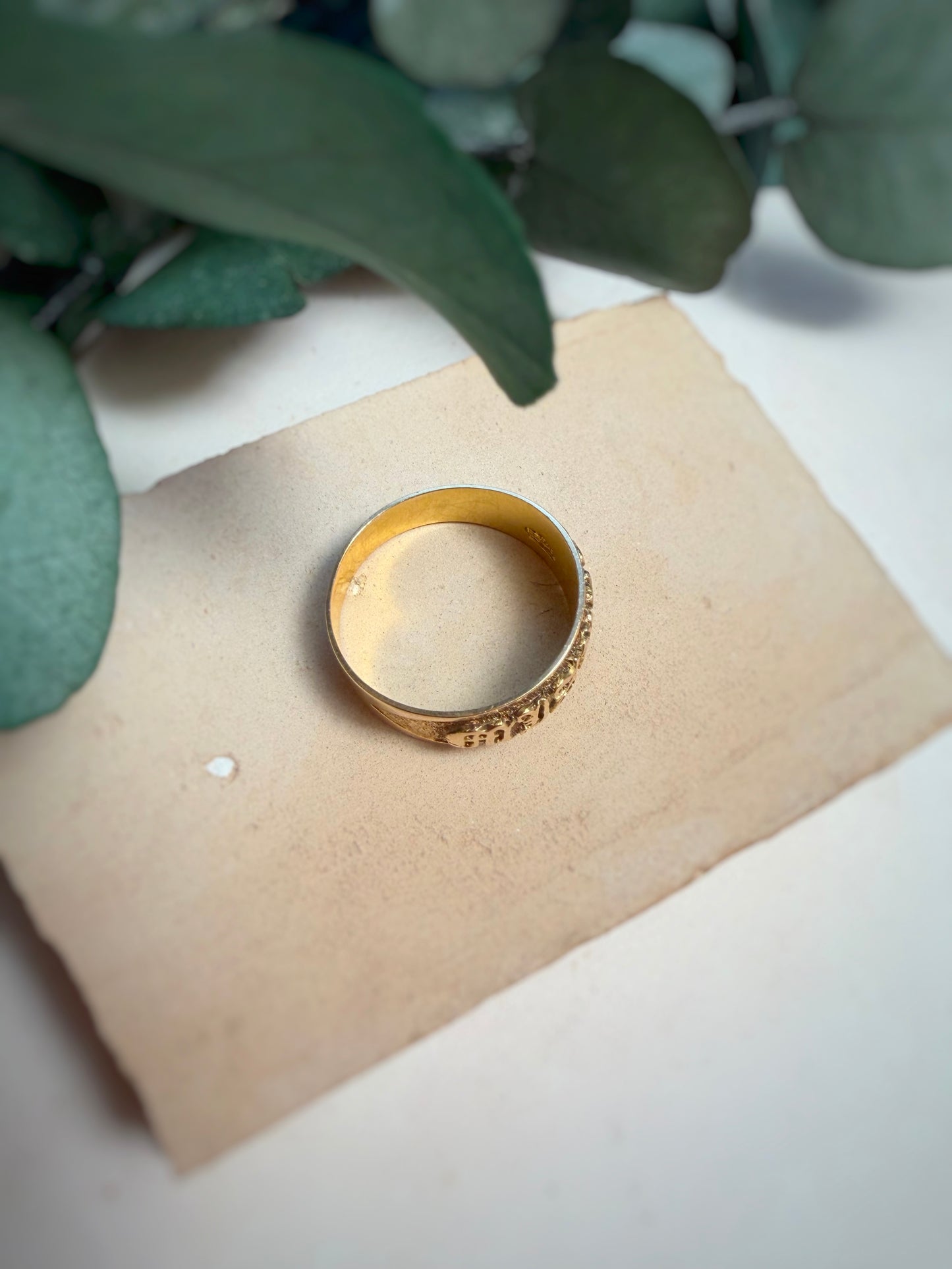 Antique Chunky 1883 Mizpah Ring (Q/8.5)