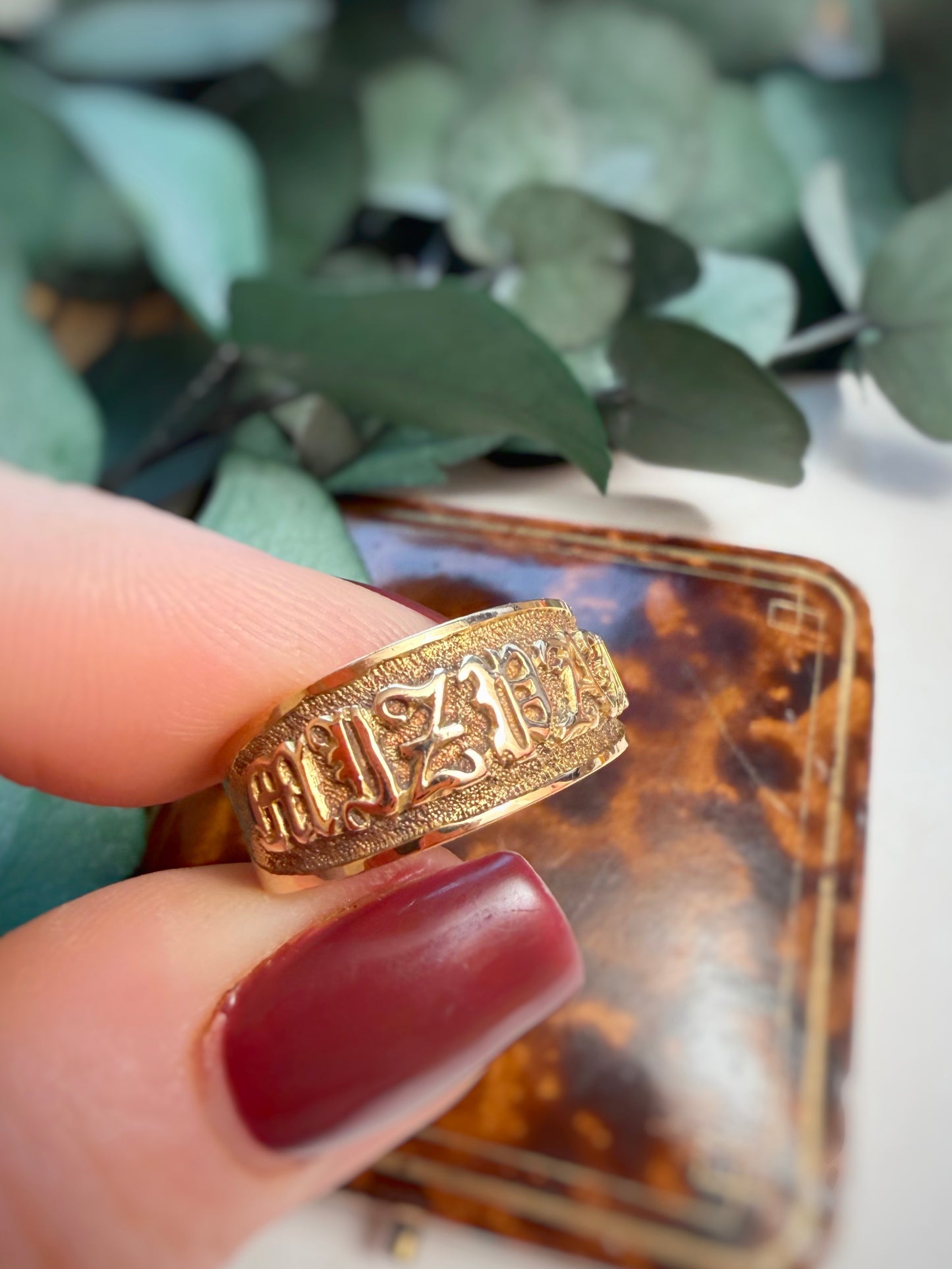 Antique Chunky 1883 Mizpah Ring (Q/8.5)