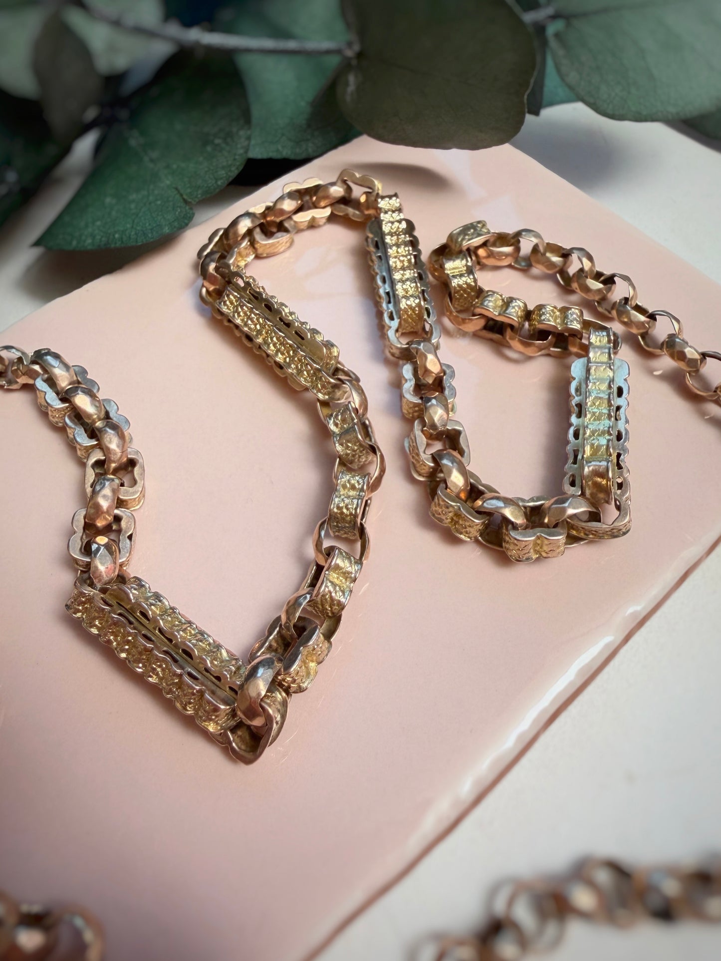 Antique Infinity Faceted Belcher with Double Trombones (27")