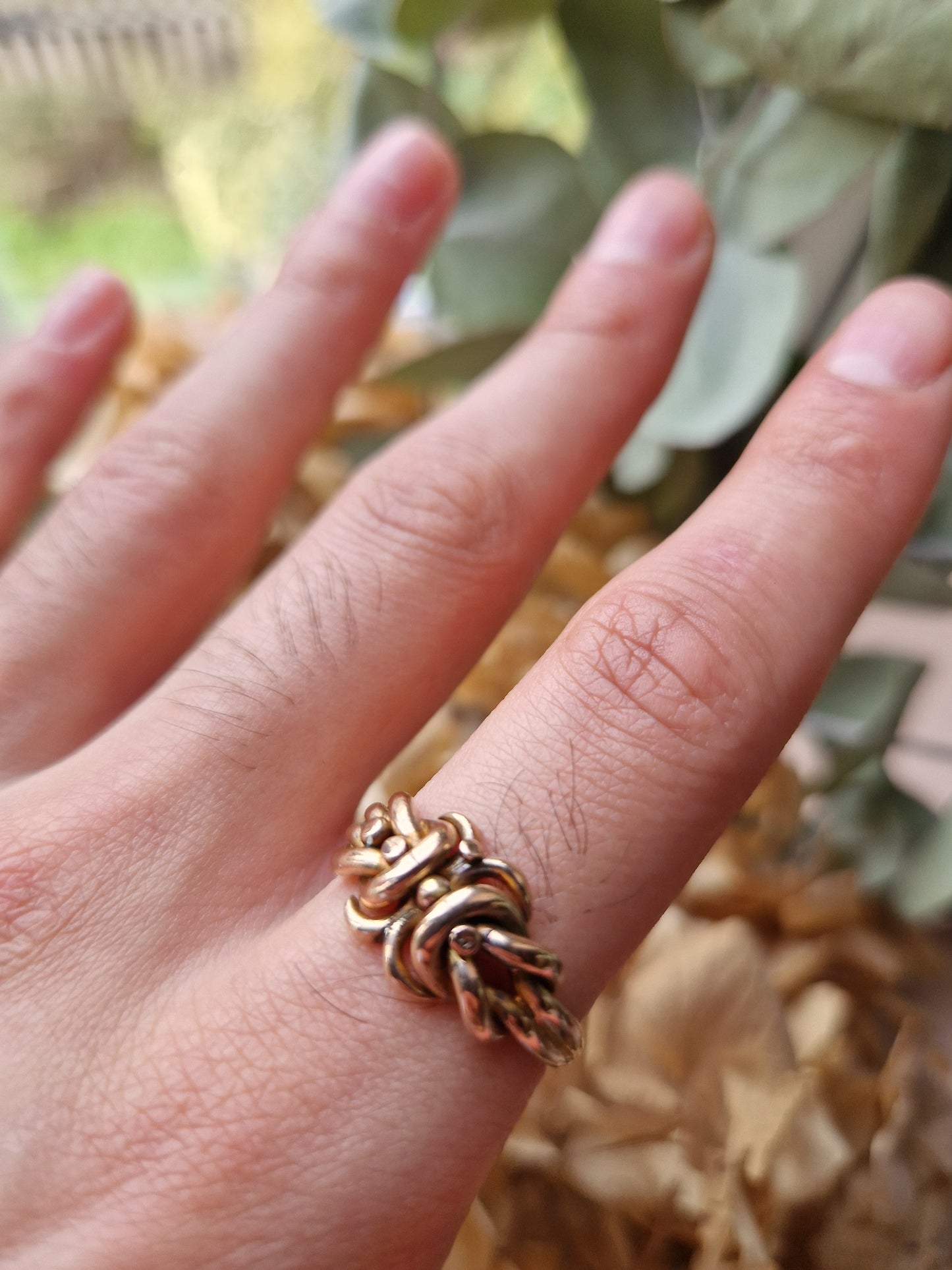 Antique Knot-Design Keeper Ring (T / 9.5)
