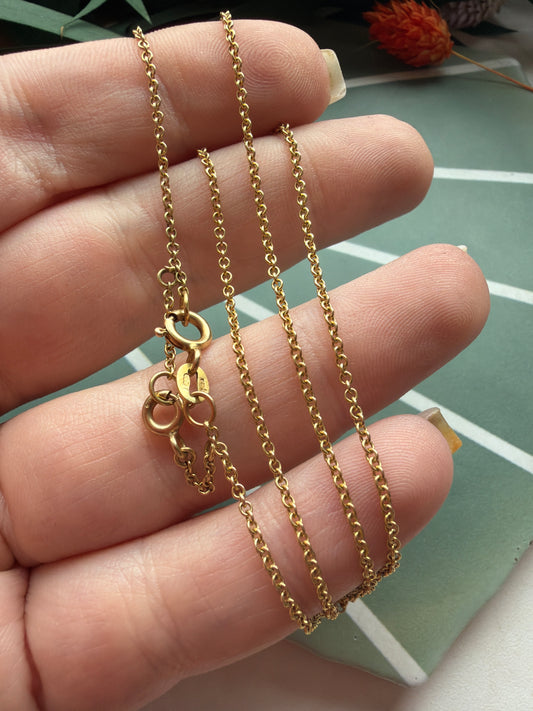 Vintage 18ct Cable Chain with Safety (16”) Final Sale