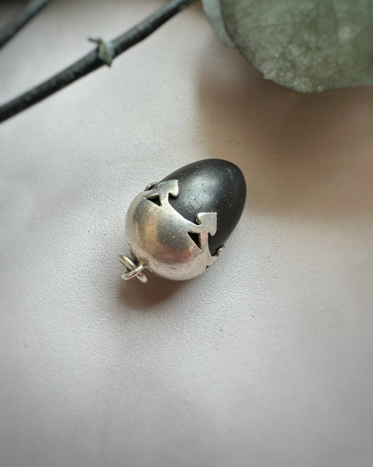 Antique Oversized Ebony Acorn Charm