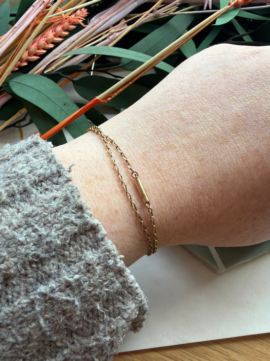 Antique Biker-Cable Bracelet / Chain (14”)