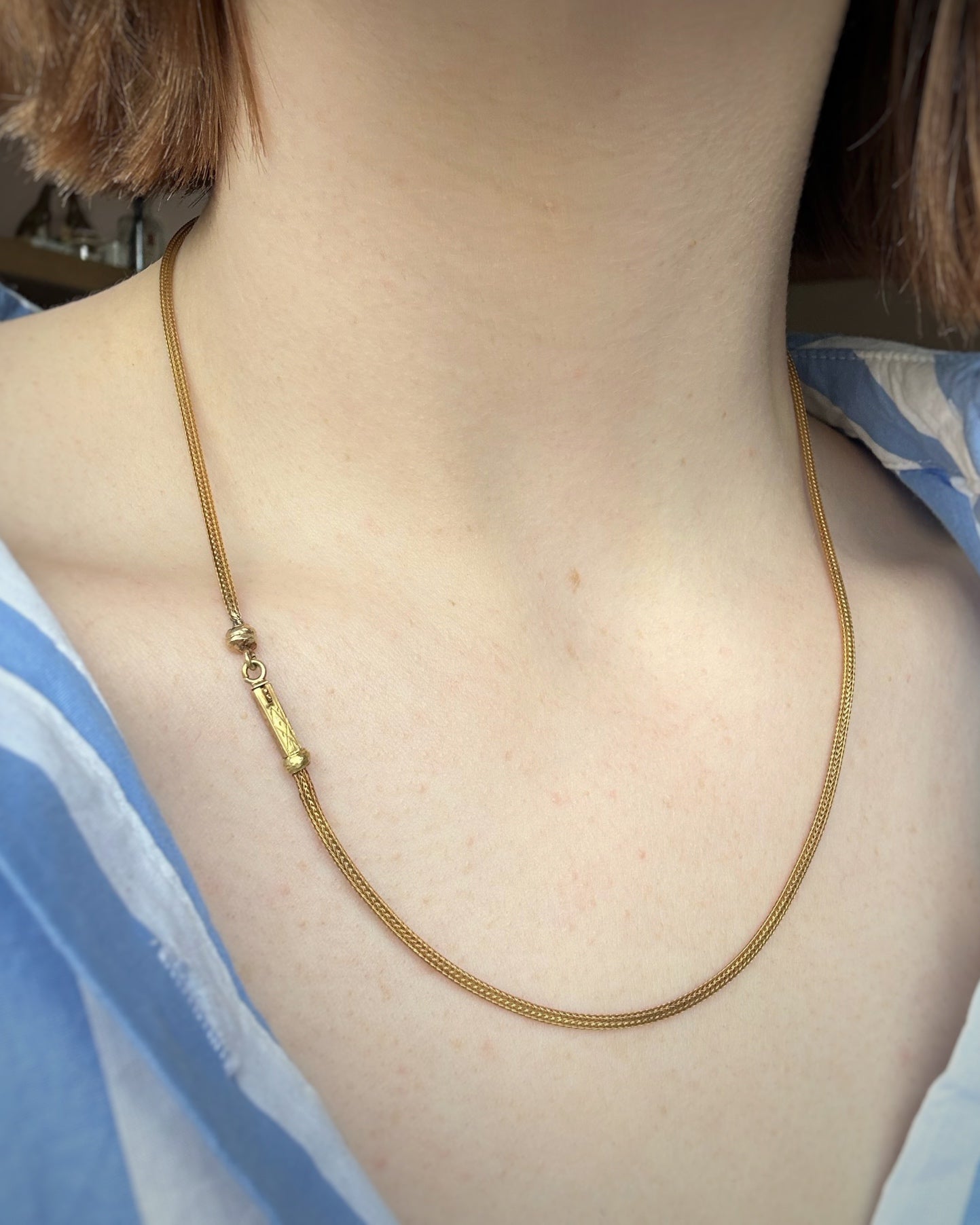 Antique Ultra Buttery Mesh Chain with Fancy Barrel (18")