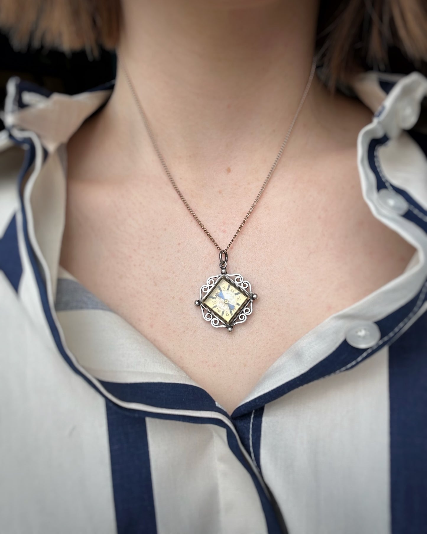 Antique Fancy Compass Charm