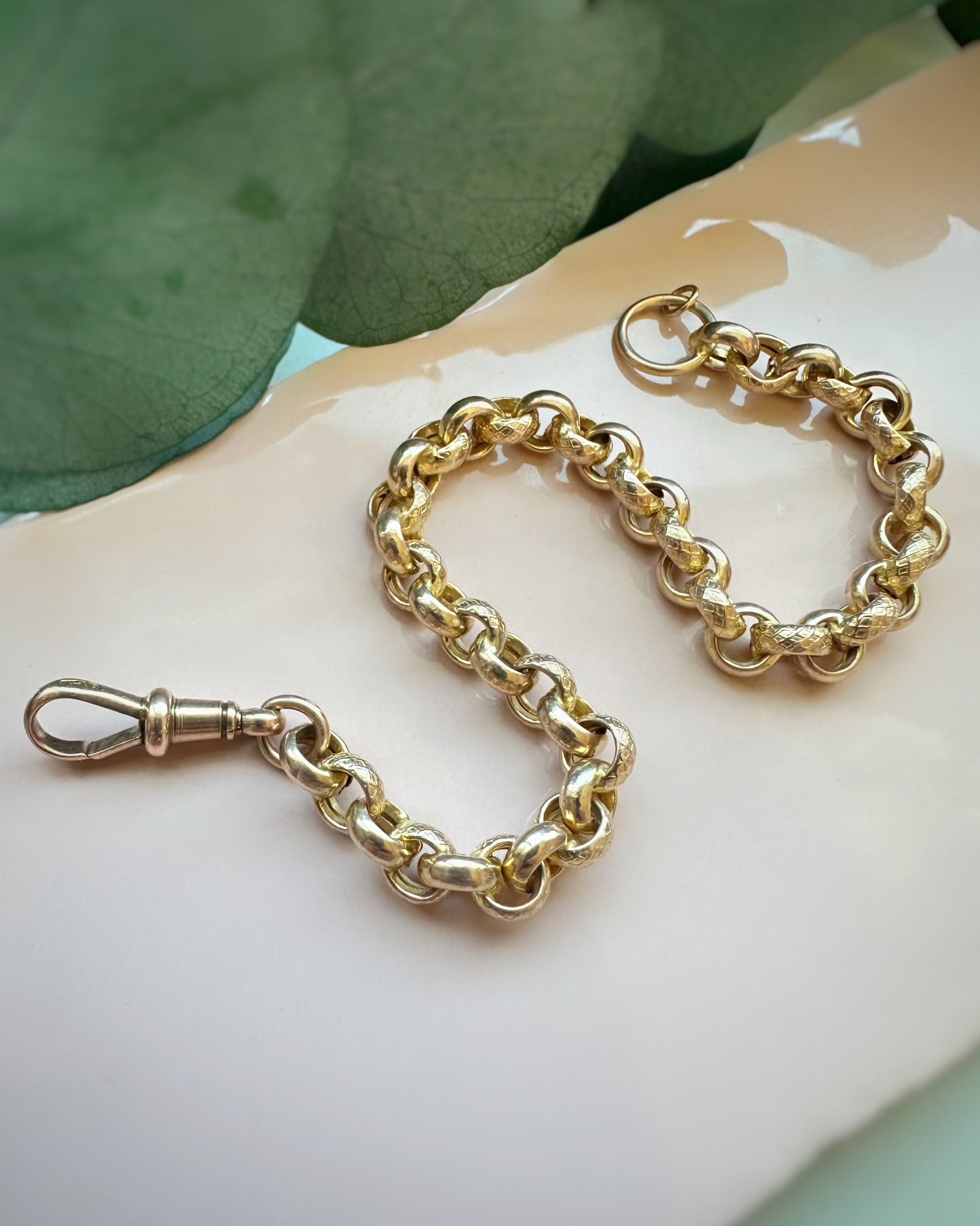 Antique Textured Belcher Bracelet (7.5")