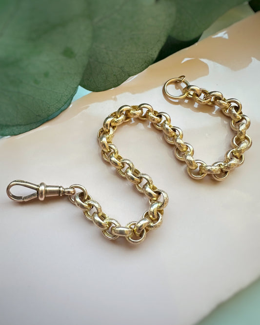 Antique Textured Belcher Bracelet (7.5")