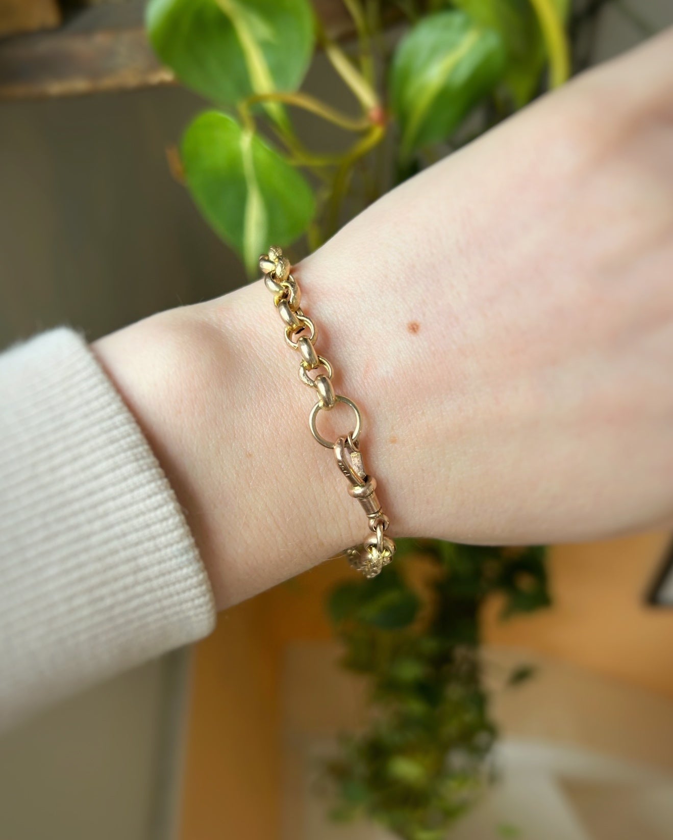 Antique Textured Belcher Bracelet (7.5")