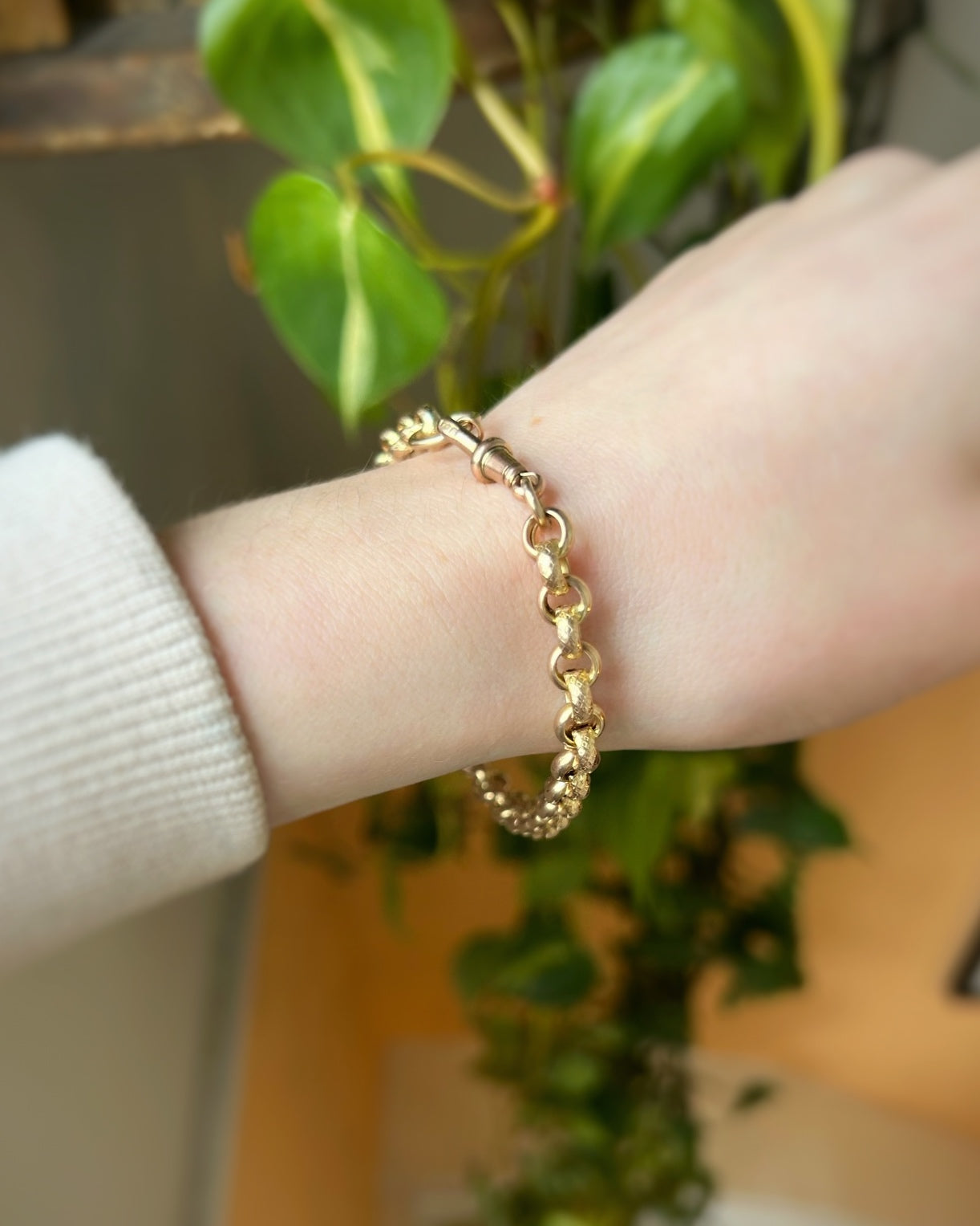 Antique Textured Belcher Bracelet (7.5")