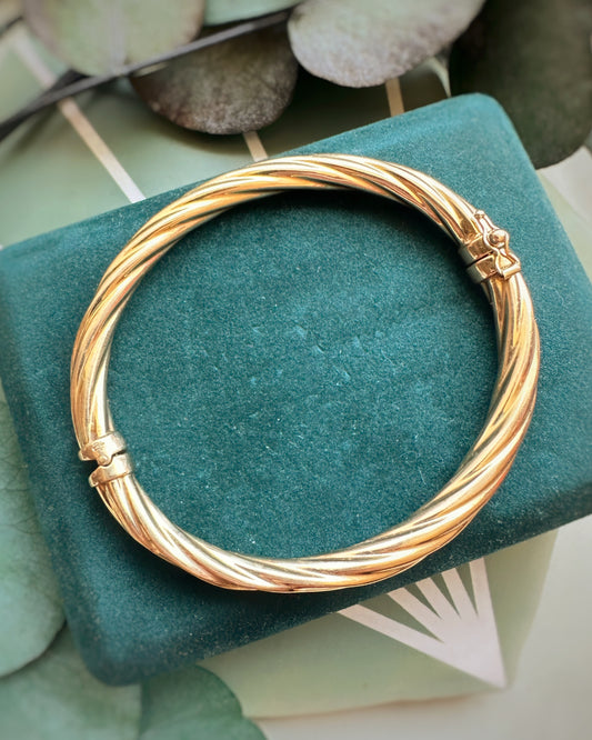 Vintage Chunky Twist Bangle (6.5"-7")