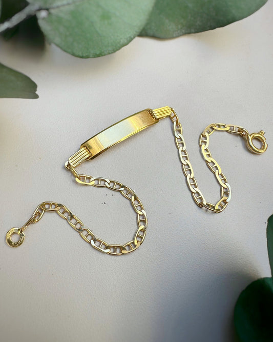 Vintage Hammered Mariner ID Bracelet (6.5")