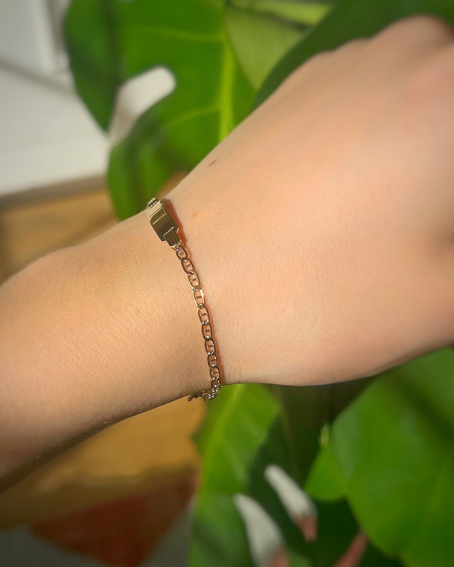 Vintage Hammered Mariner ID Bracelet (6.5")