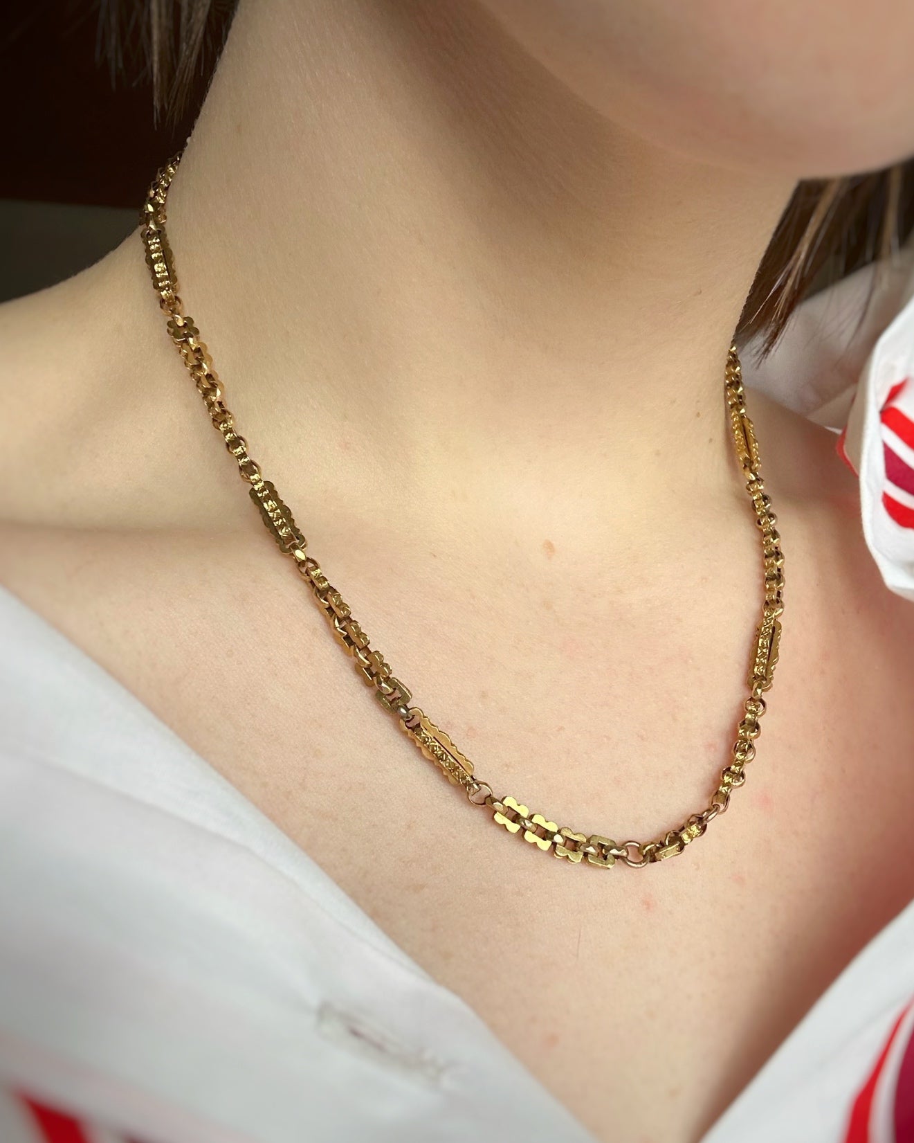 Antique Fancy Trombone Albert-Style Chain (17")