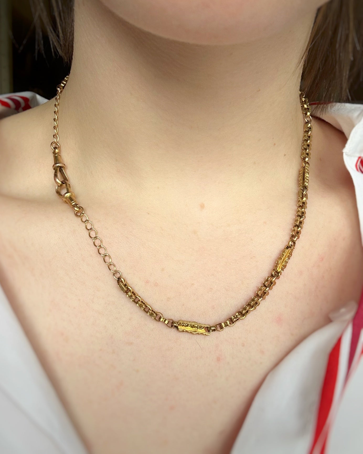 Antique Fancy Trombone Albert-Style Chain (17")