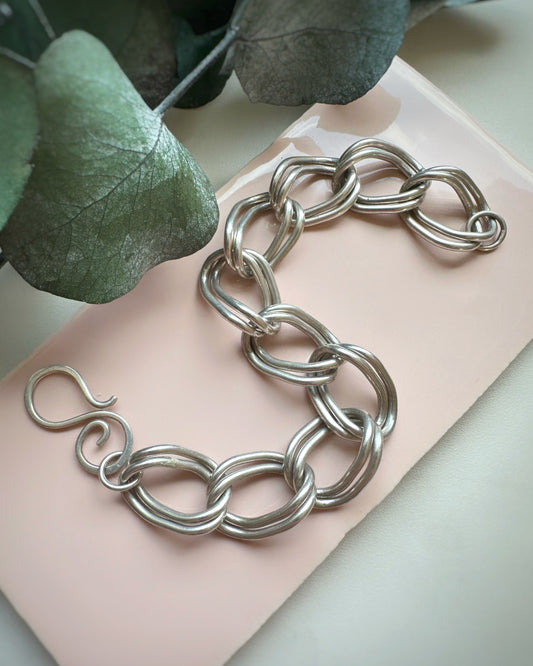 Vintage Giant Double Curb Bracelet (8")