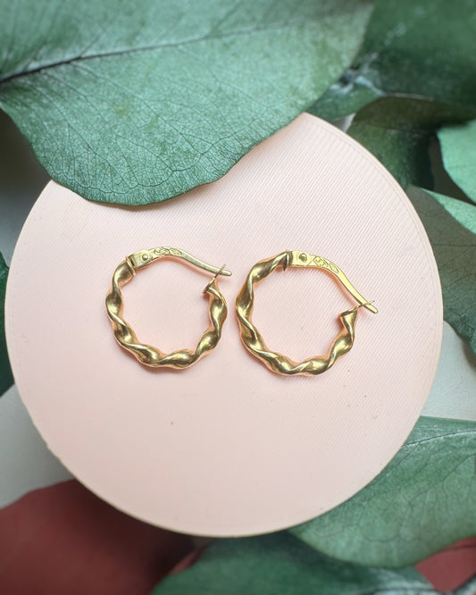 Vintage Mini Twist Hoops (15.5mm)