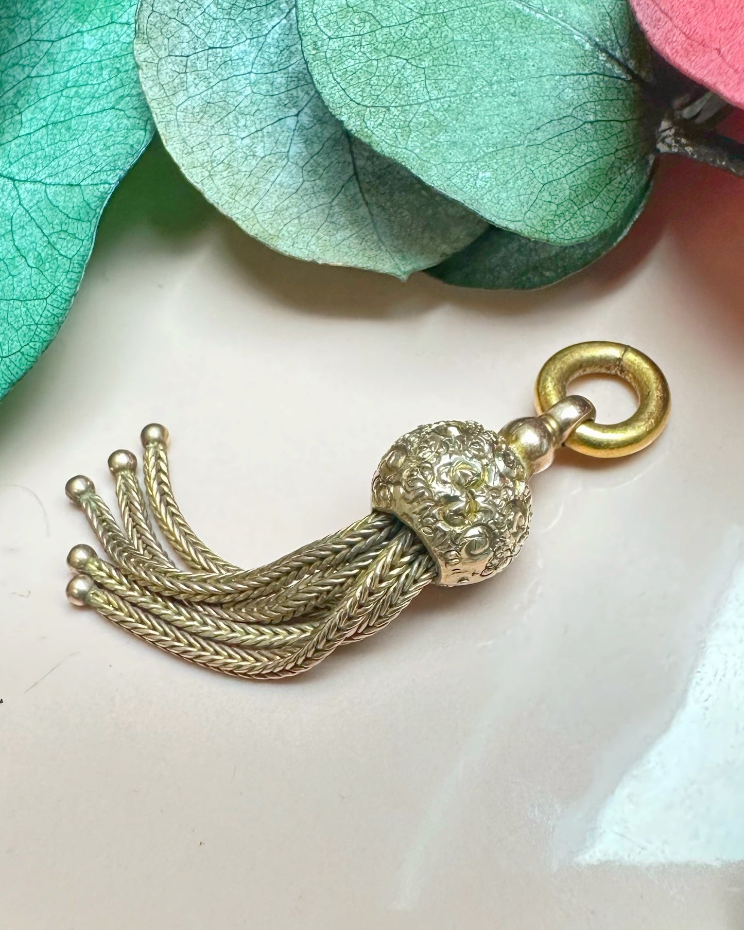 Antique Chased-Detail Ball Tassel