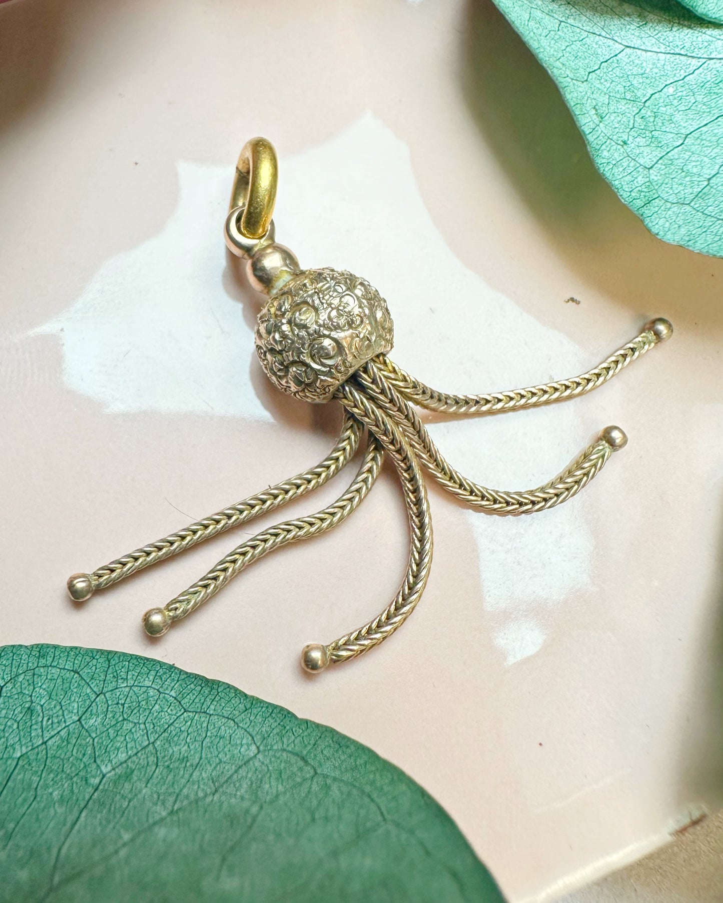 Antique Chased-Detail Ball Tassel