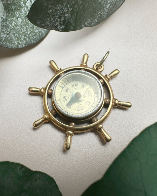 Antique Shipwheel Compass
