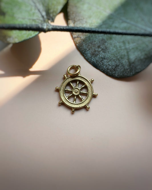 Vintage Mini Ships Wheel Charm