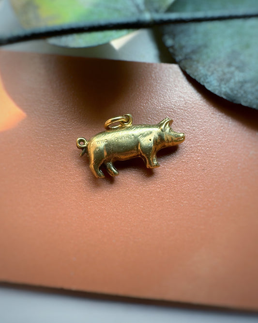 Vintage Chester 1961 Ultra Yellow Pig Charm