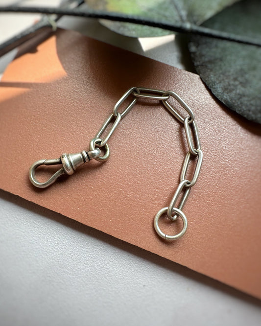 Antique Dog Clip with Old Vintage Trombone Links Extender (3")