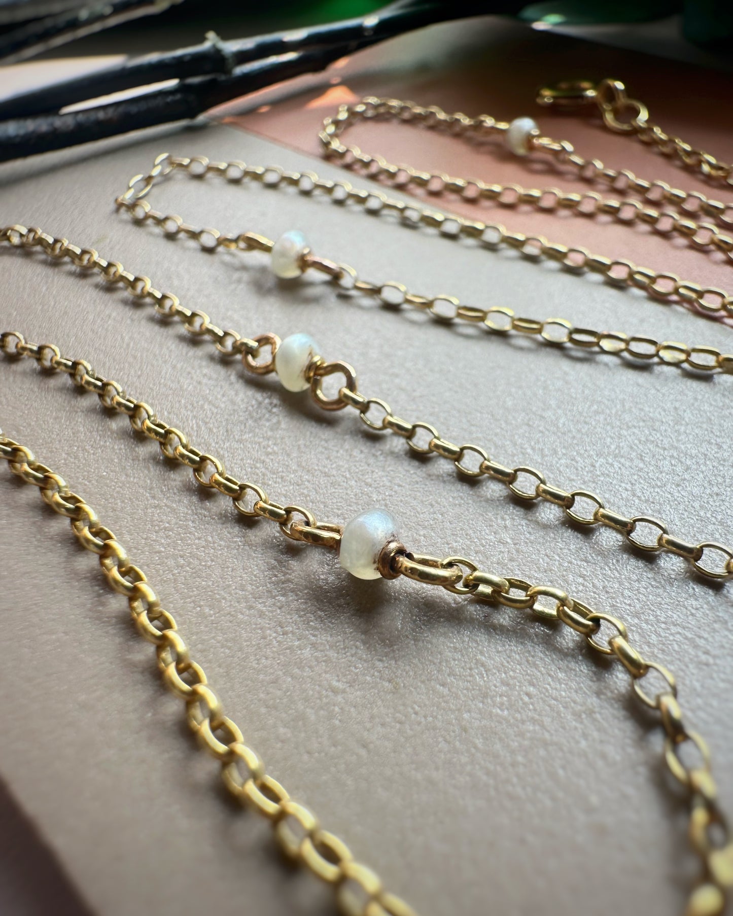 Vintage Belcher with Baroque Pearl Stations (22")