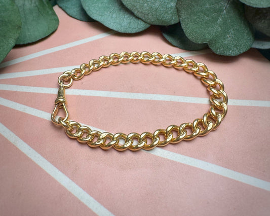 Antique Graduated Curb Bracelet with Dog Clip (7.5")