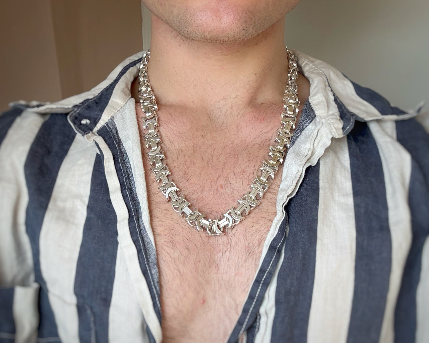 Vintage XL Flat Byzantine Chain (24")