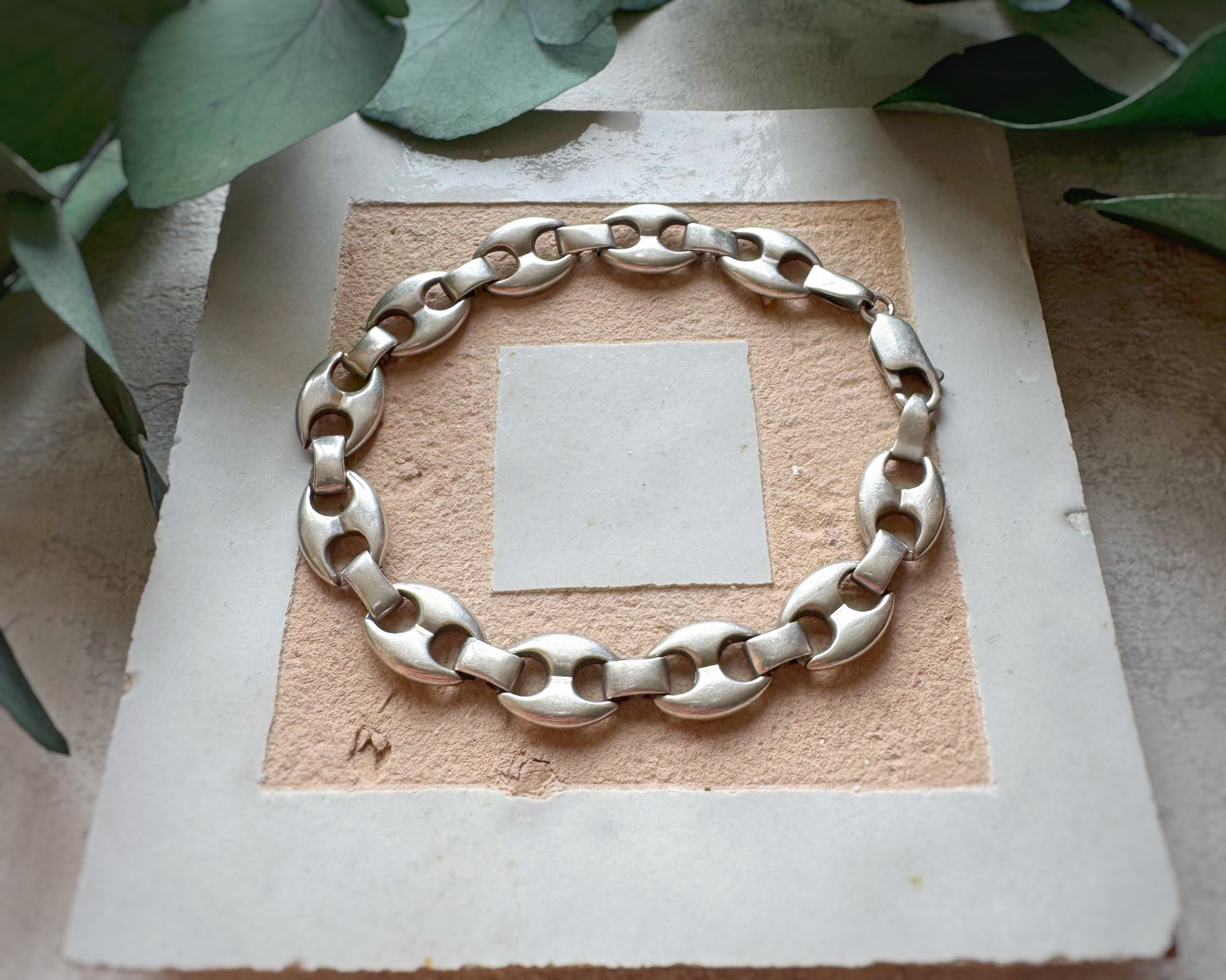 Vintage Solid Puffy Mariner Bracelet (7.5")