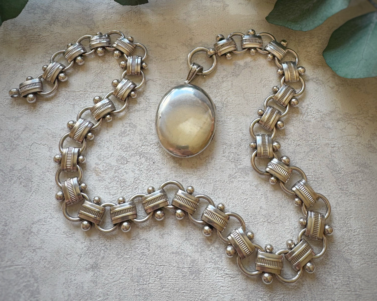 Antique Perfect XL Book Chain with Giant Domed Locket (19")