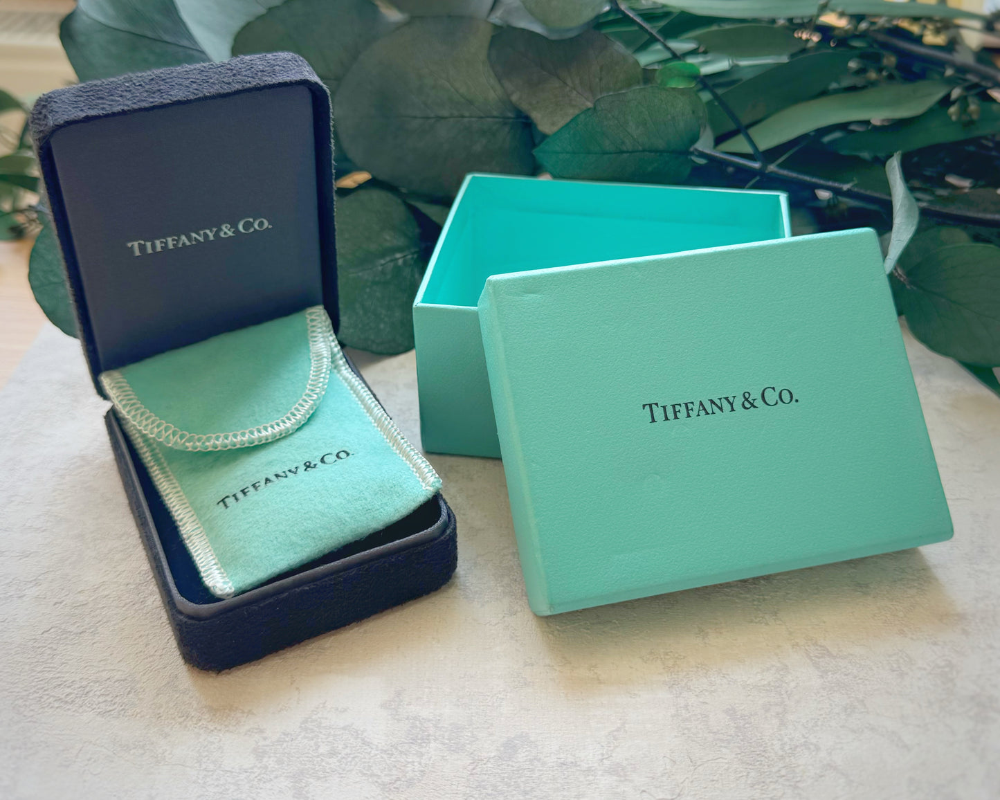Vintage Solid Tiffany Squared-Round Hoops