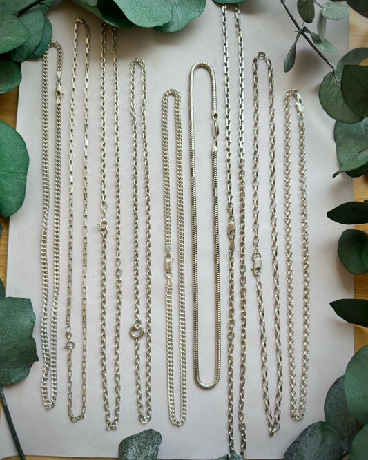 Assorted Vintage Silver Chains