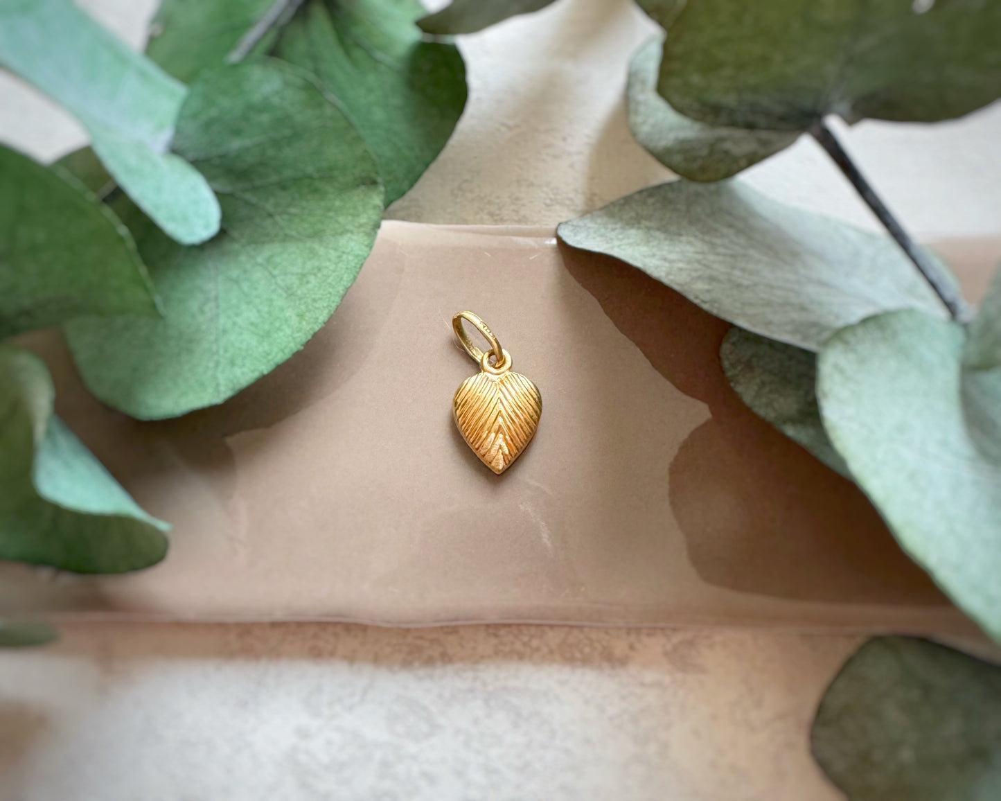 Vintage High-Carat Italian Solid & Textured Puffy Heart