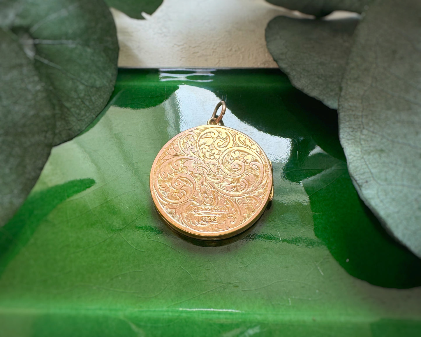 Antique WW1 Engraved Round Locket