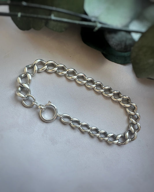 Antique Chunky Curb Bracelet (8")