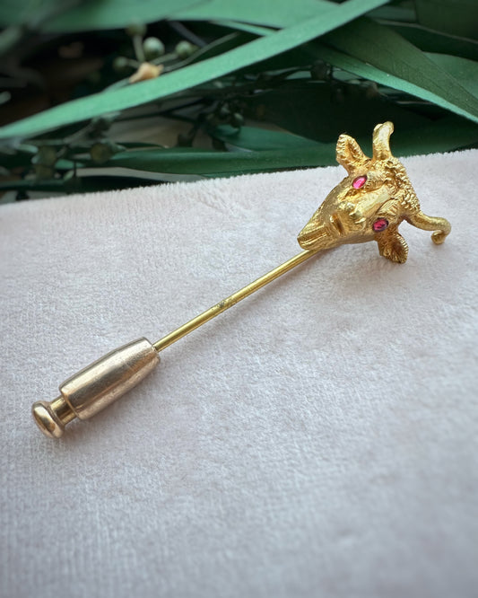 Antique Bulls Head Hat Pin