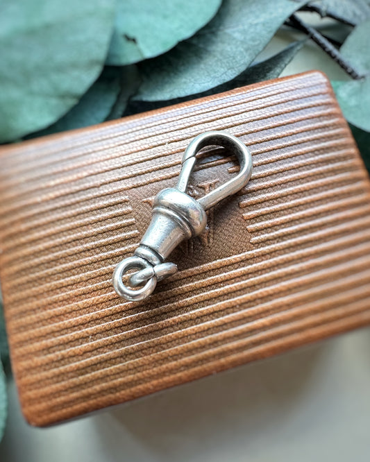 Antique Giant Silver Dog Clip