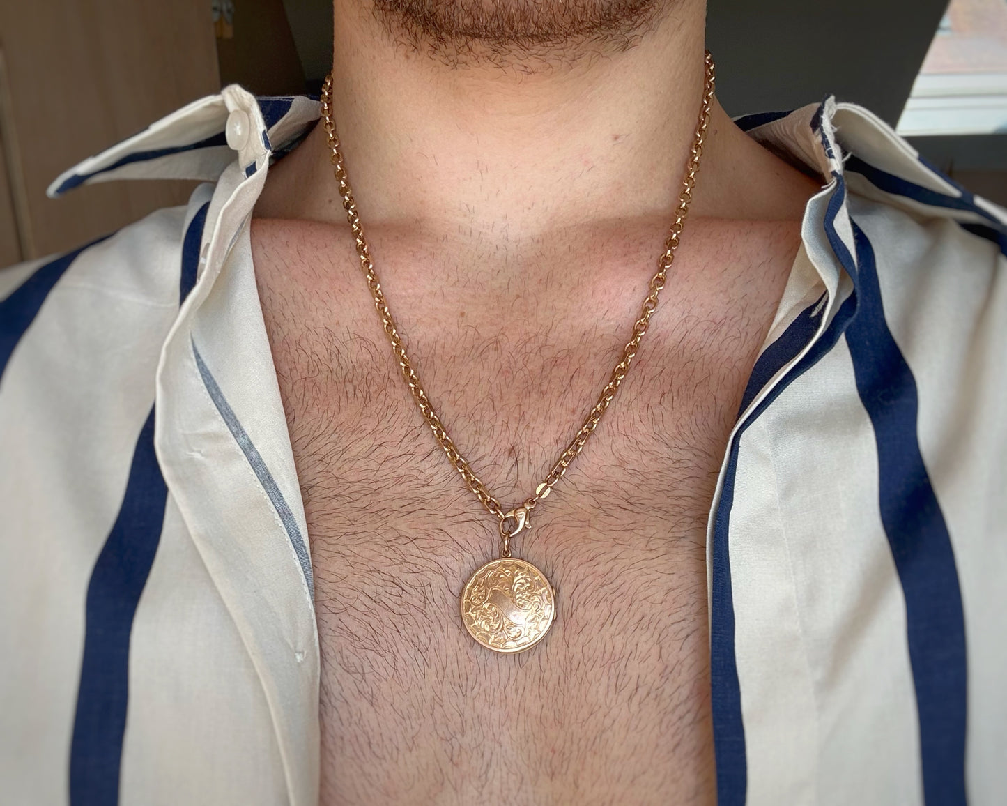 Antique WW1 Engraved Round Locket