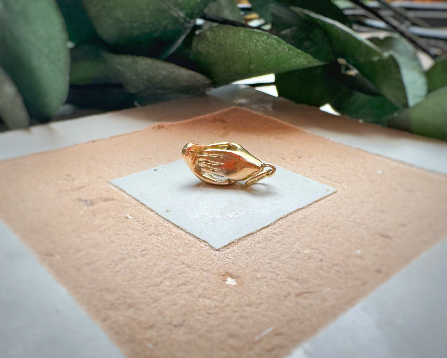 Vintage Solid & Weighty Hands with Diamond Charm