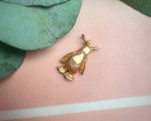 Vintage Solid Penguin Charm