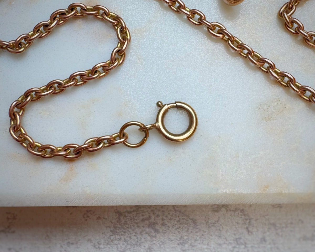 Antique Cable Chain with Hanging Dog Clip (27")