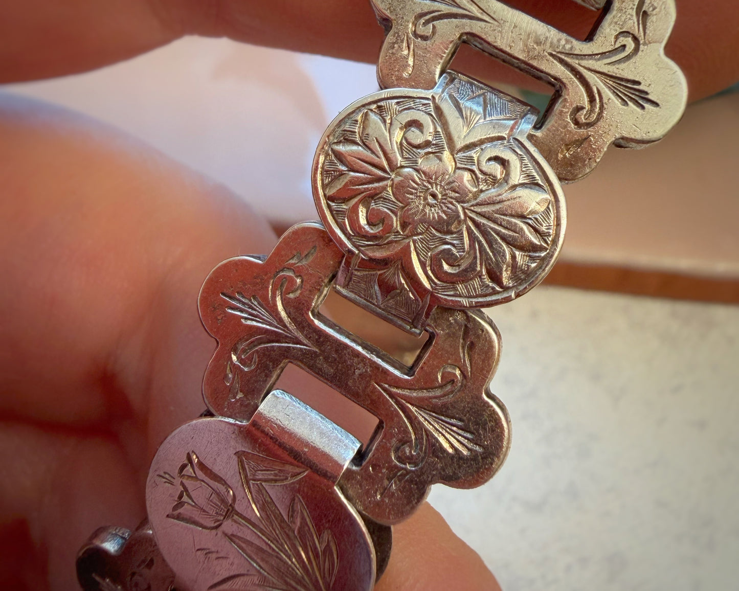 Antique Fancy Book Bracelet with Removable Bolt (7")