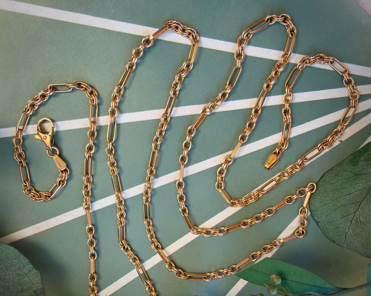 Vintage Double Cable and Paperclip "Iconically You" Chain (32")