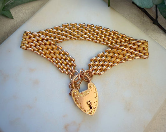 Antique Dense and Slinky Panther Link Bracelet (7")