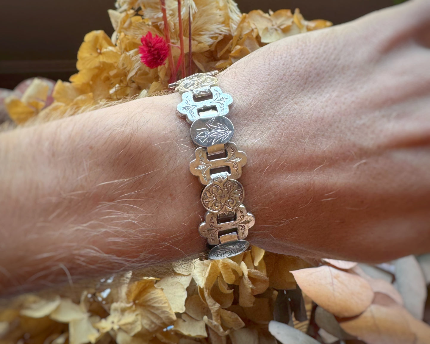 Antique Fancy Book Bracelet with Removable Bolt (7")