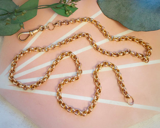 Antique Puffy Belcher Chain with Oversized Dog Clip (22")