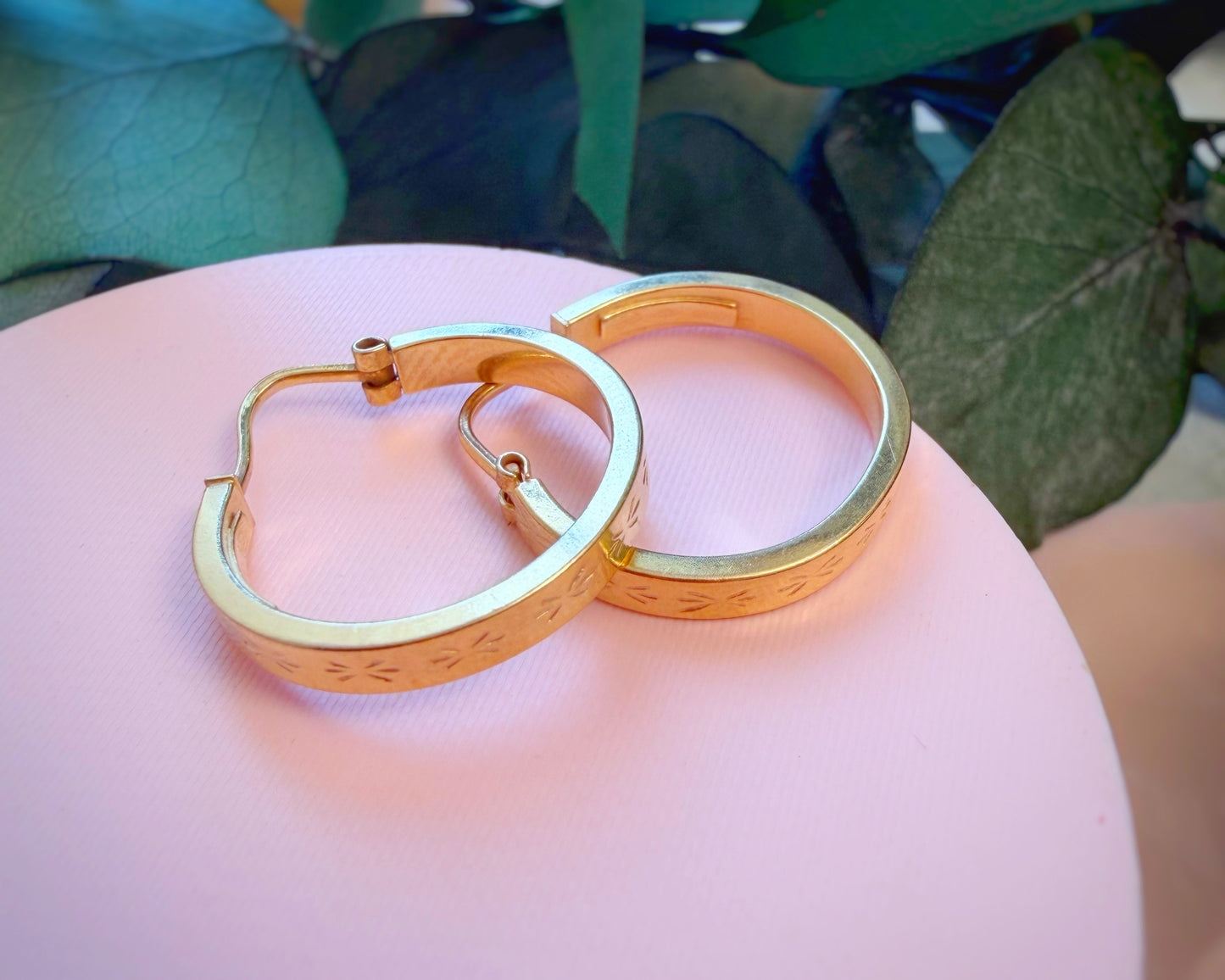 Vintage Star-Etched Hoops